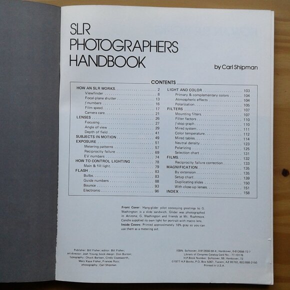 SLR Photographers Handbook by Carl Shipman, Vintage 1977 - Picture 3 of 12